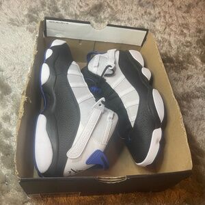 New in box* Jordan 6 rings men’s royal blue/blk/white size 10